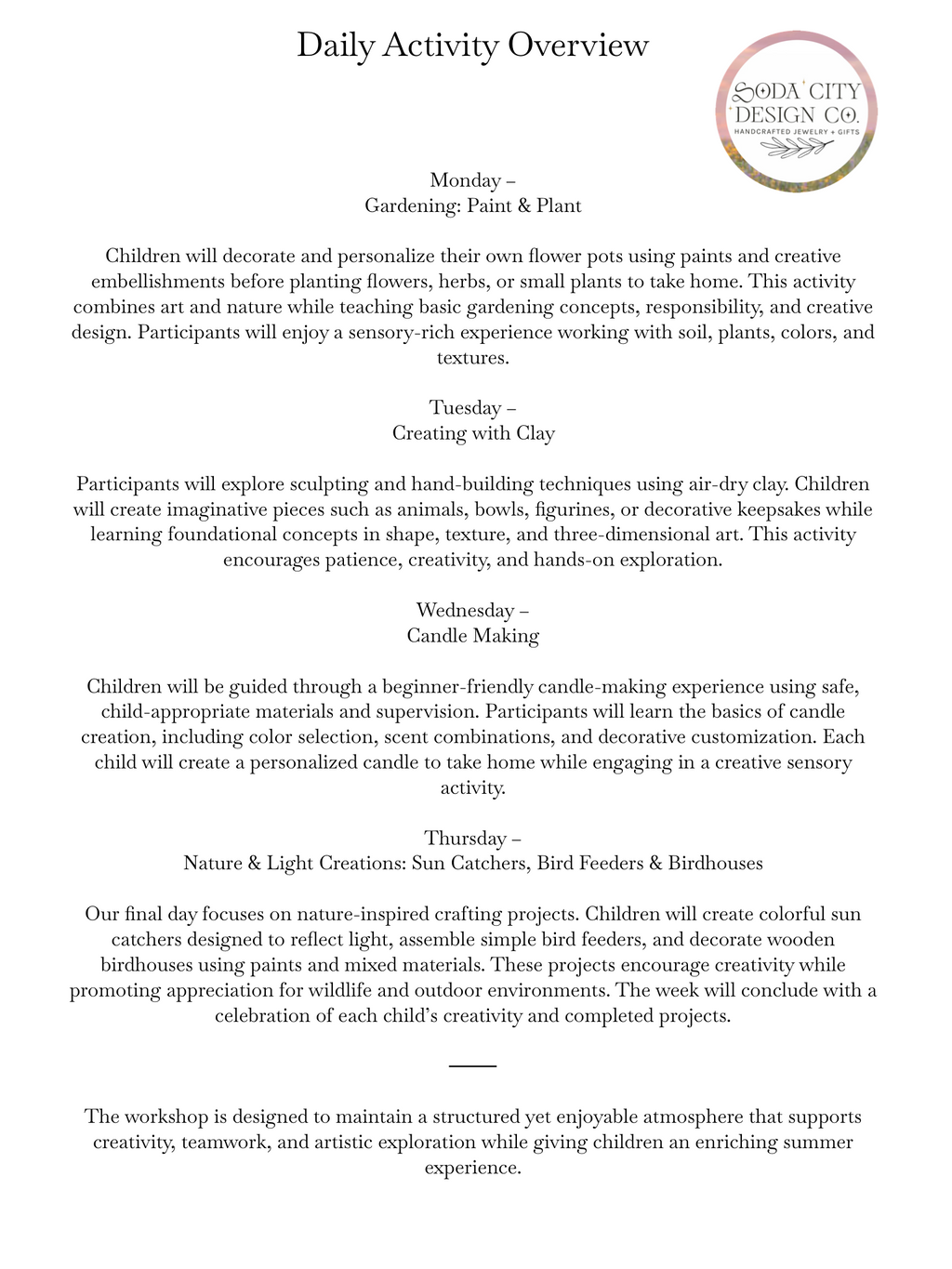 Kids Arts & Creative Workshop
