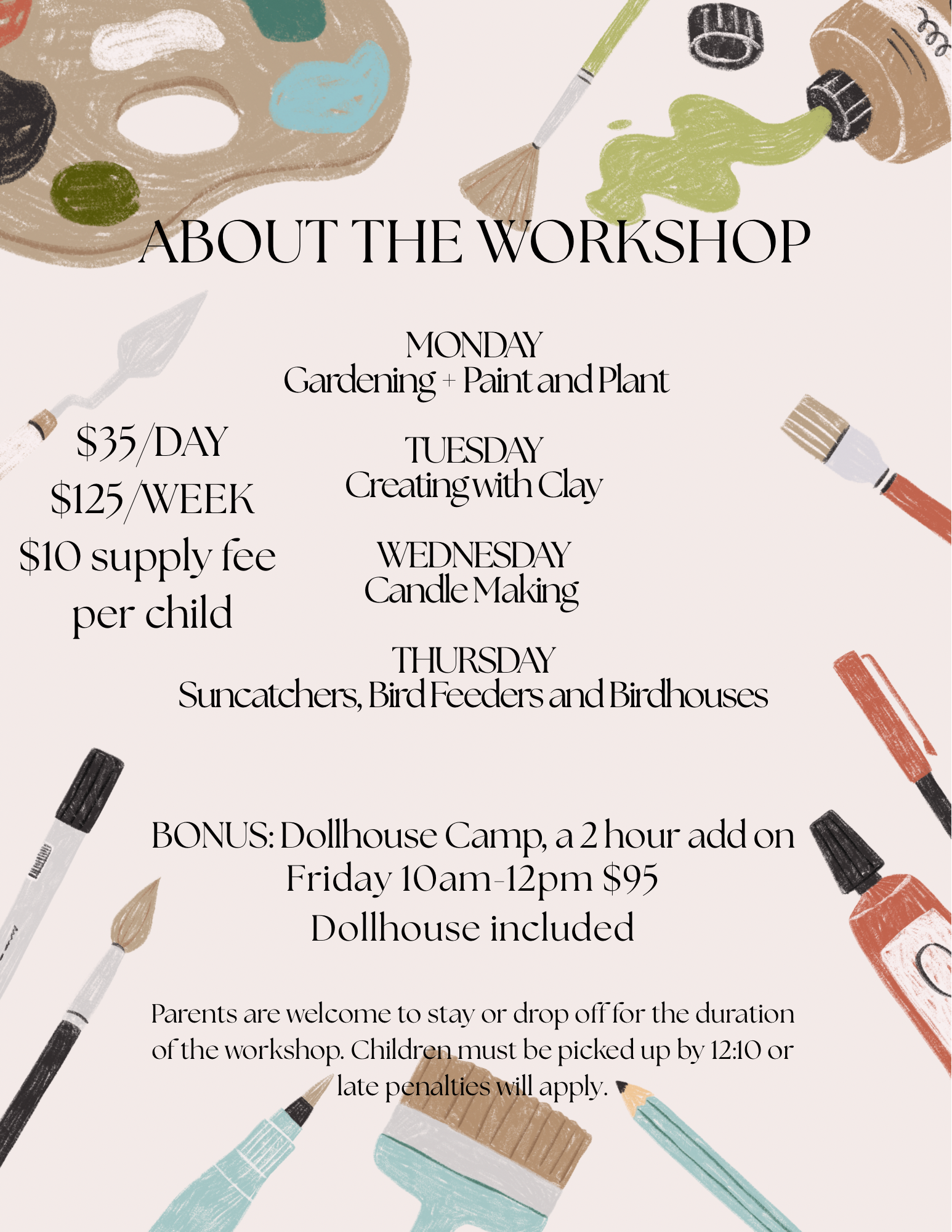 Kids Art Workshop (Per Day Price)